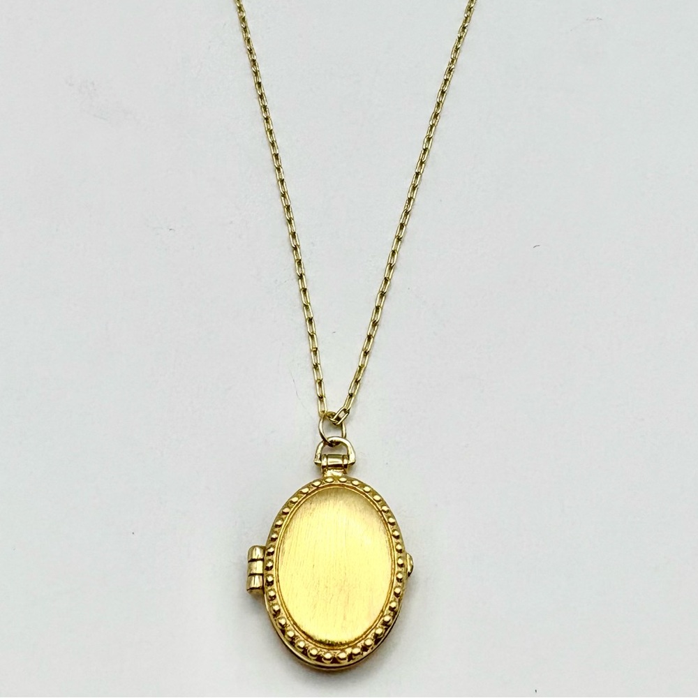 Gorjana Brushed Gold Tone Bali Antique Locket Necklace
